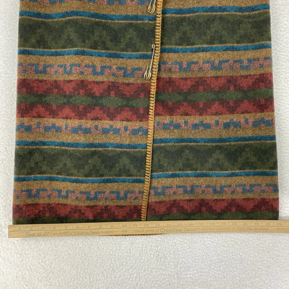 Vtg Field Gear Skirt Women 14 Green Wrap Blanket Wool Blend Southwest Earth Tone
